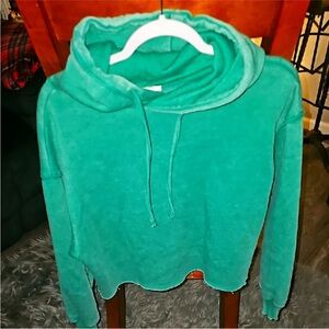 Zenana Women’s Sz Small Cropped Kelly Green Hoodie